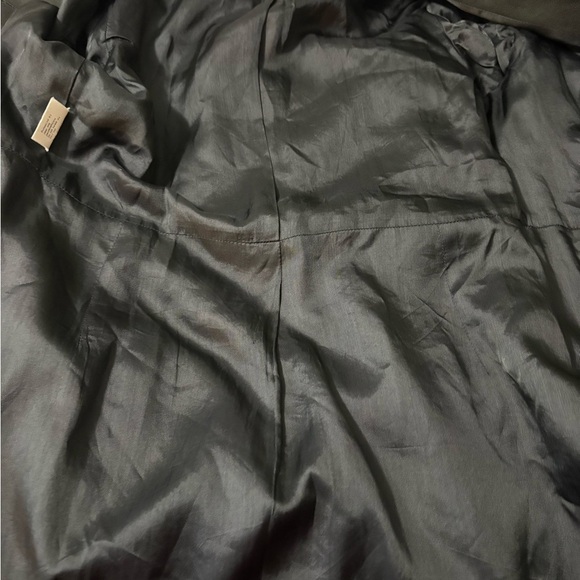 Barneys New York Made in Italy Black Long Streamlined Cotton Coat. Pockets - Picture 11 of 16
